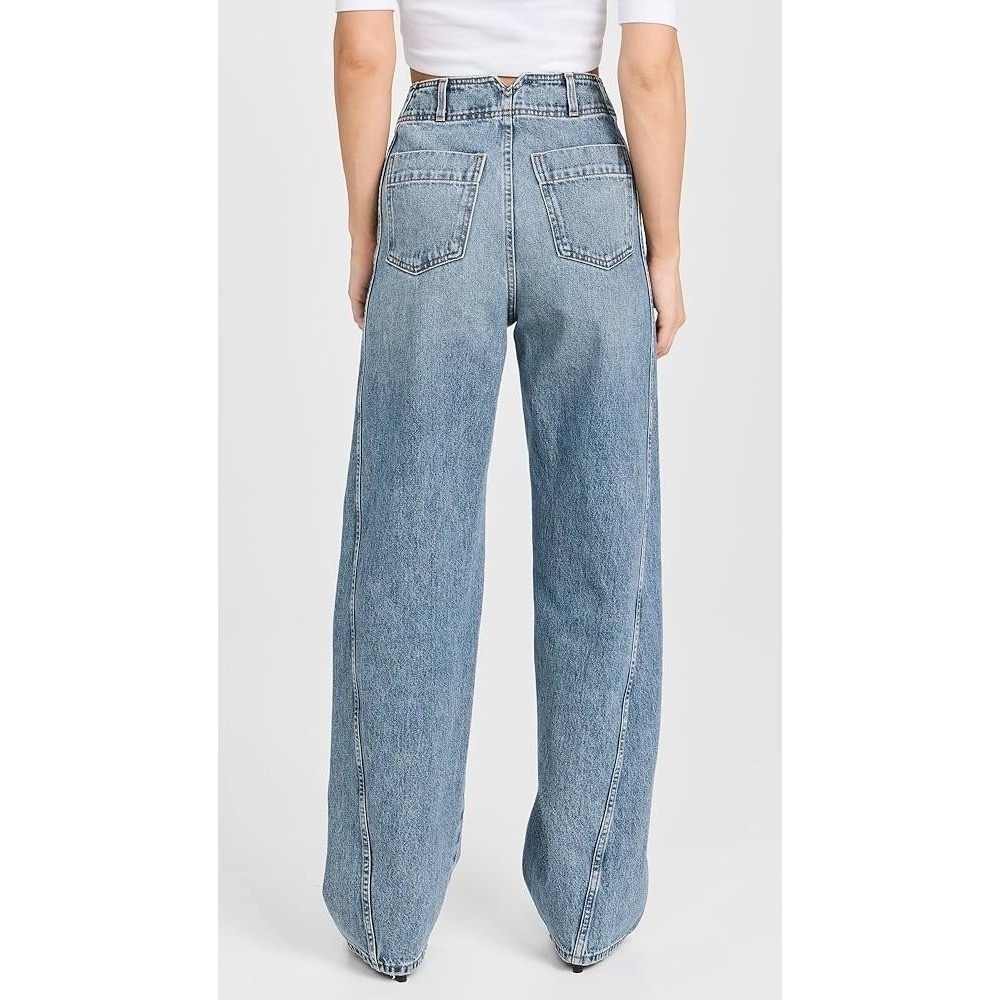 Pilcro High-Rise Slouch Wide Leg Denim Jeans Size 27T - Picture 3 of 11